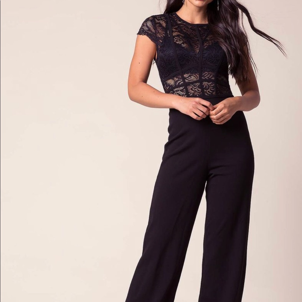 Black lace top jumpsuit size M